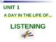 Bài giảng Tiếng Anh 10 - Unit 1: A day in the life of (Listening)
